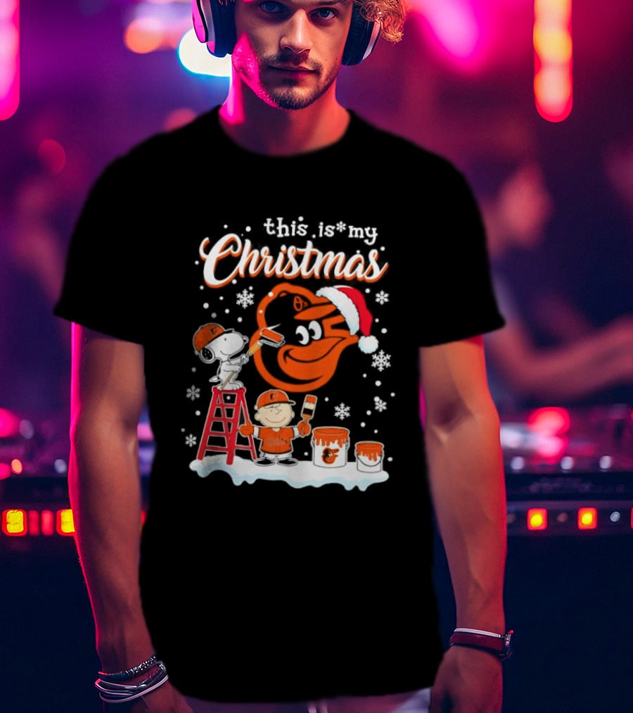 Baltimore Orioles Snoopy Woodstock Charlie Brown This Is My Christmas 2026 T-Shirt