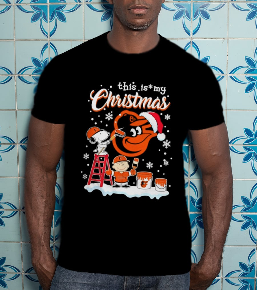 Baltimore Orioles Snoopy Woodstock Charlie Brown This Is My Christmas 2026 T-Shirt