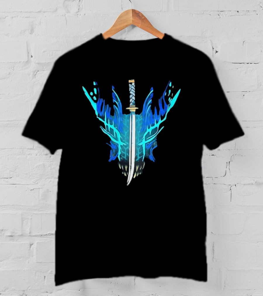 Devil May Cry 5 Vergil Yamato Sword Blue Flames T-Shirt