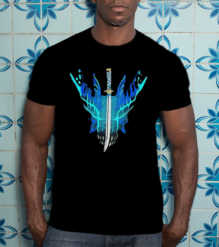 Devil May Cry 5 Vergil Yamato Sword Blue Flames T-Shirt