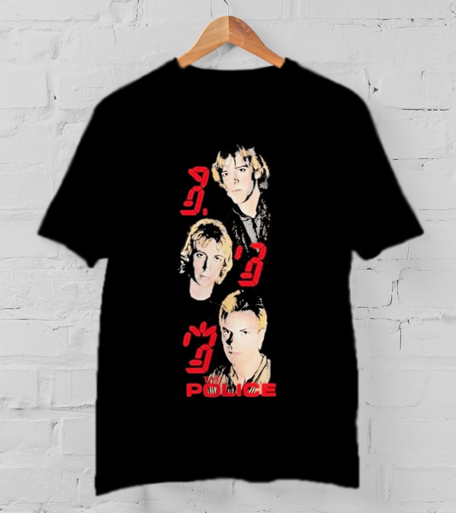 The Police Ghost In The Machine 45th Anniversary Faces Red Digital Numbers T-Shirt