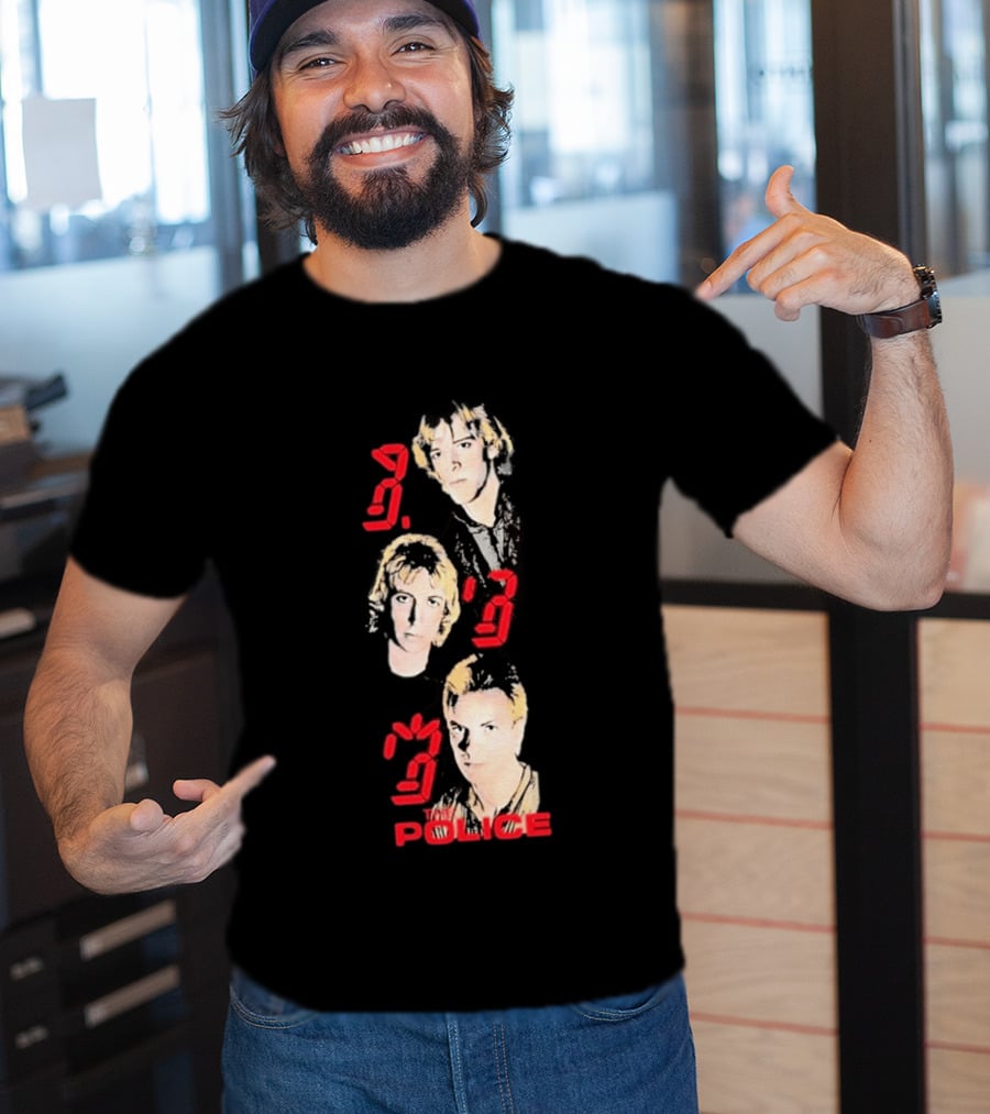 The Police Ghost In The Machine 45th Anniversary Faces Red Digital Numbers T-Shirt