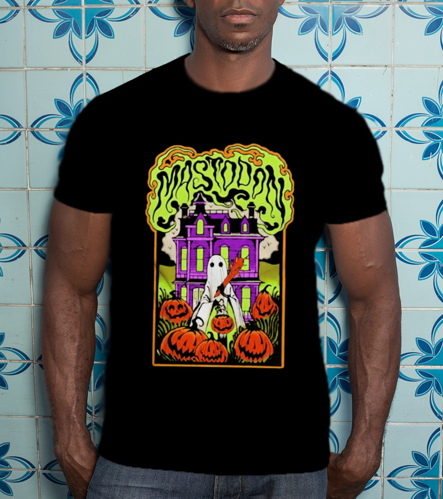 Mastodon Haunted Mansion Pumpkin Patch Halloween 2026 T-Shirt