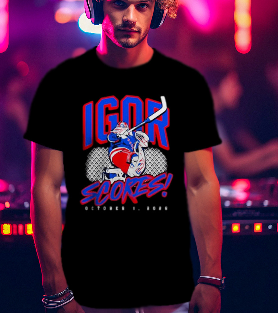 Igor Scores October 1 2026 Hockey Goalie Celebration T-Shirt