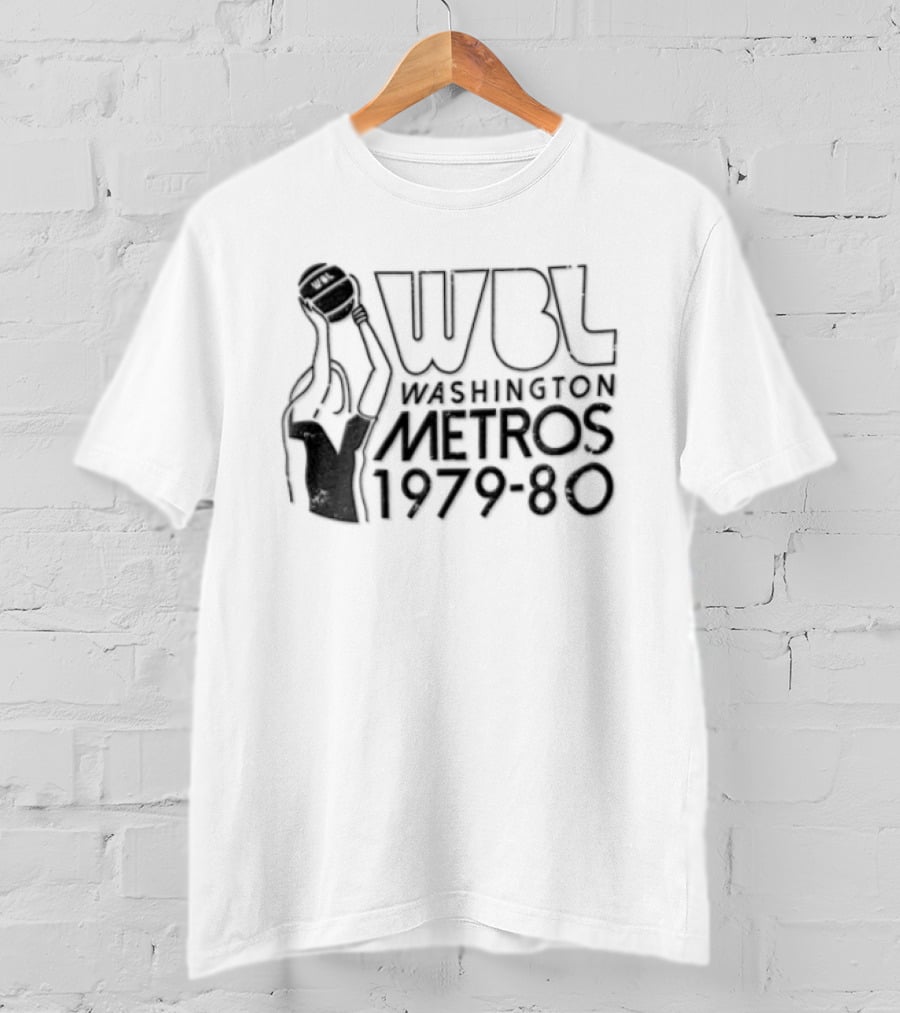 WBL Washington Metros 1979 80 Female Basketball Player Shooting Ball T-Shirt