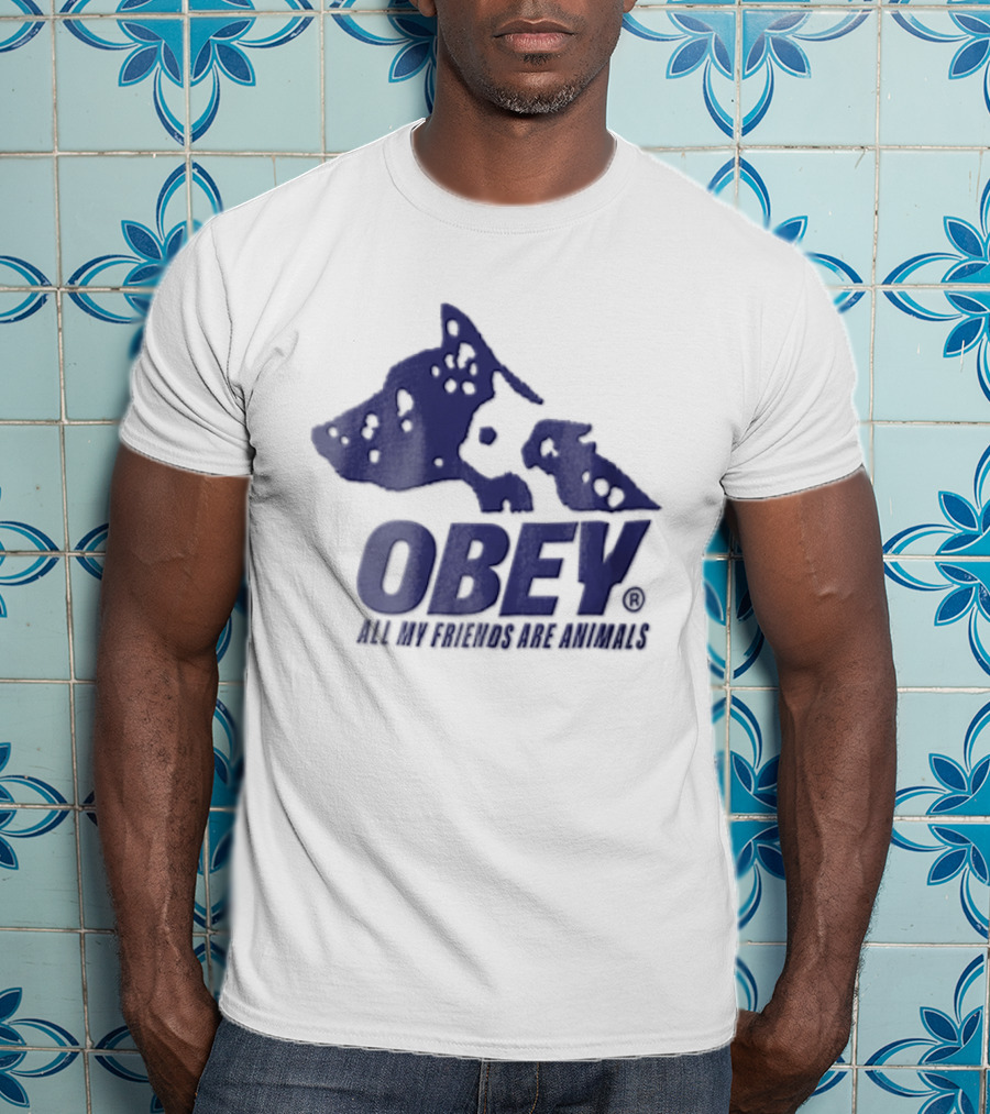 Obey All My Friends Are Animals Dog T-Shirt
