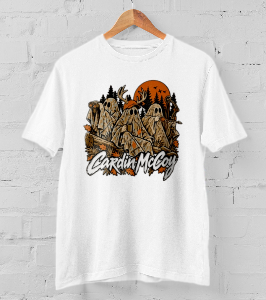 Cardin McCoy Three Ghosts Camouflage Hunting Forest Scene T-Shirt