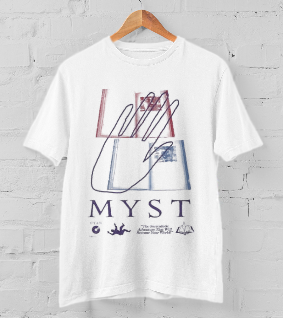 Myst Ages Cyan Store Hand Drawn T-Shirt