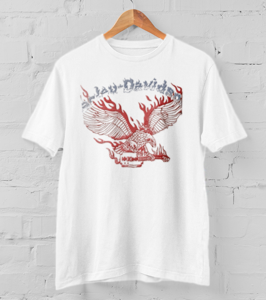 Harley Davidson Flaming Eagle Electric Guitar T-Shirt