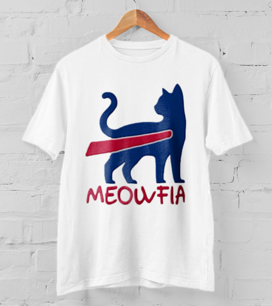 Meowfia Blue Cat Red T-Shirt