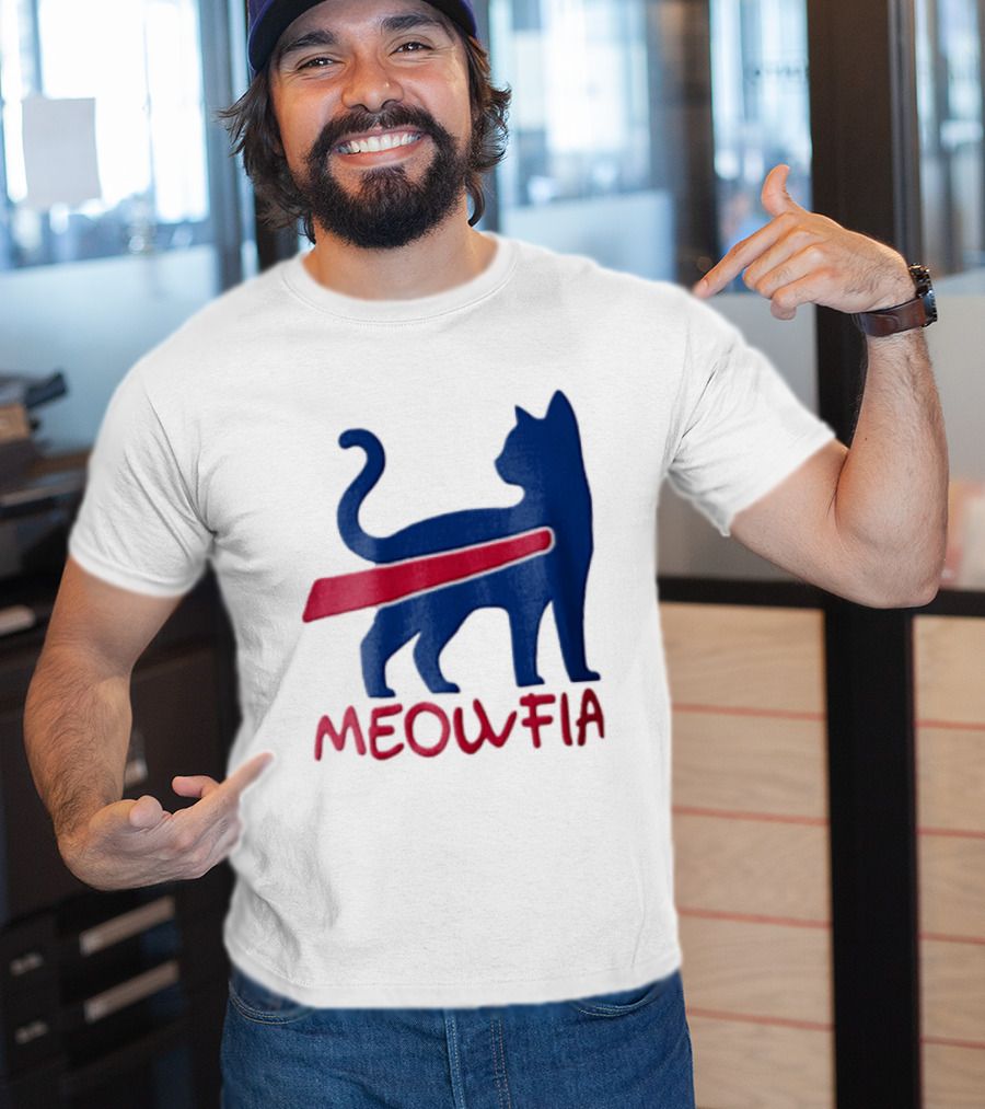 Meowfia Blue Cat Red T-Shirt