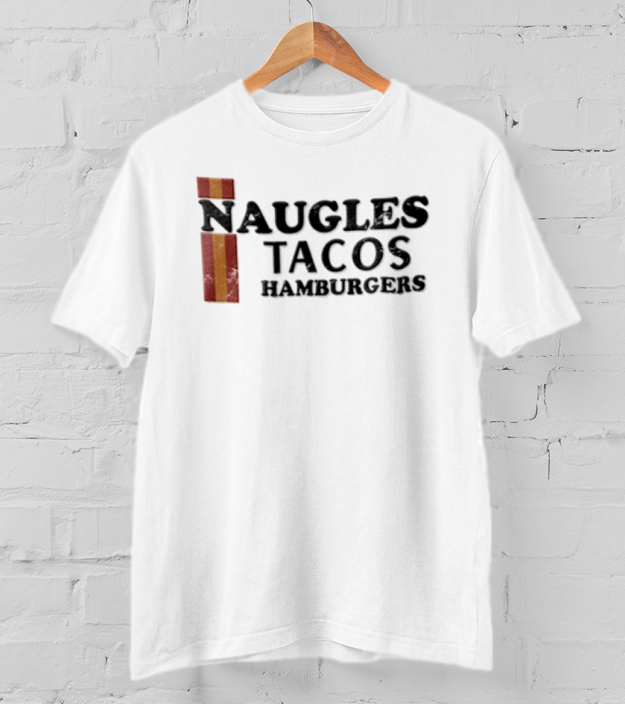 Naugles Tacos Hamburgers Red Orange Vertical T-Shirt
