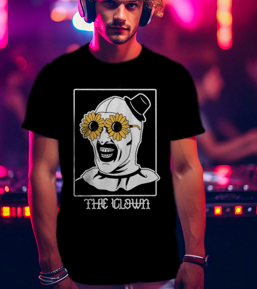 Bad Monday Heavy The Clown Sunflower Glasses Boater Hat T-Shirt
