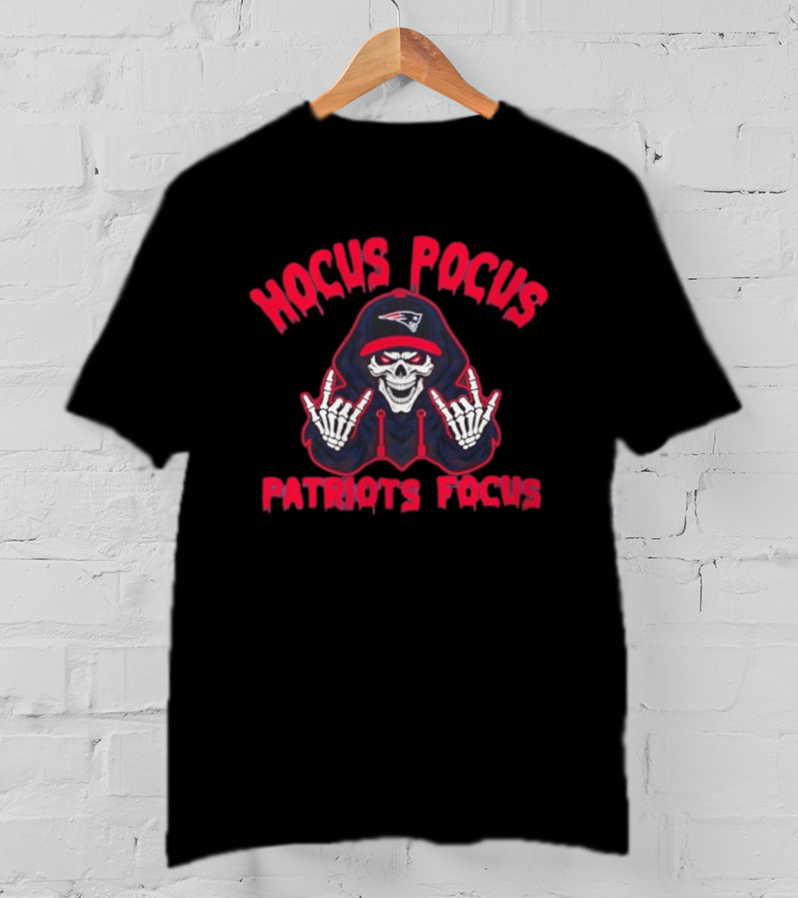 Hocus Pocus New England Patriots Focus Halloween Skull T-Shirt