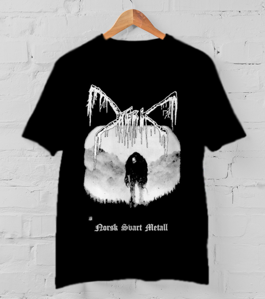 Mork Norsk Sbart Metal Skull Bat T-Shirt