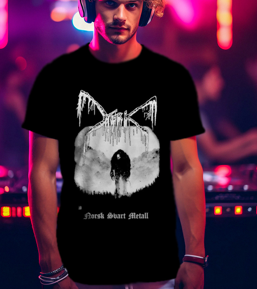 Mork Norsk Sbart Metal Skull Bat T-Shirt