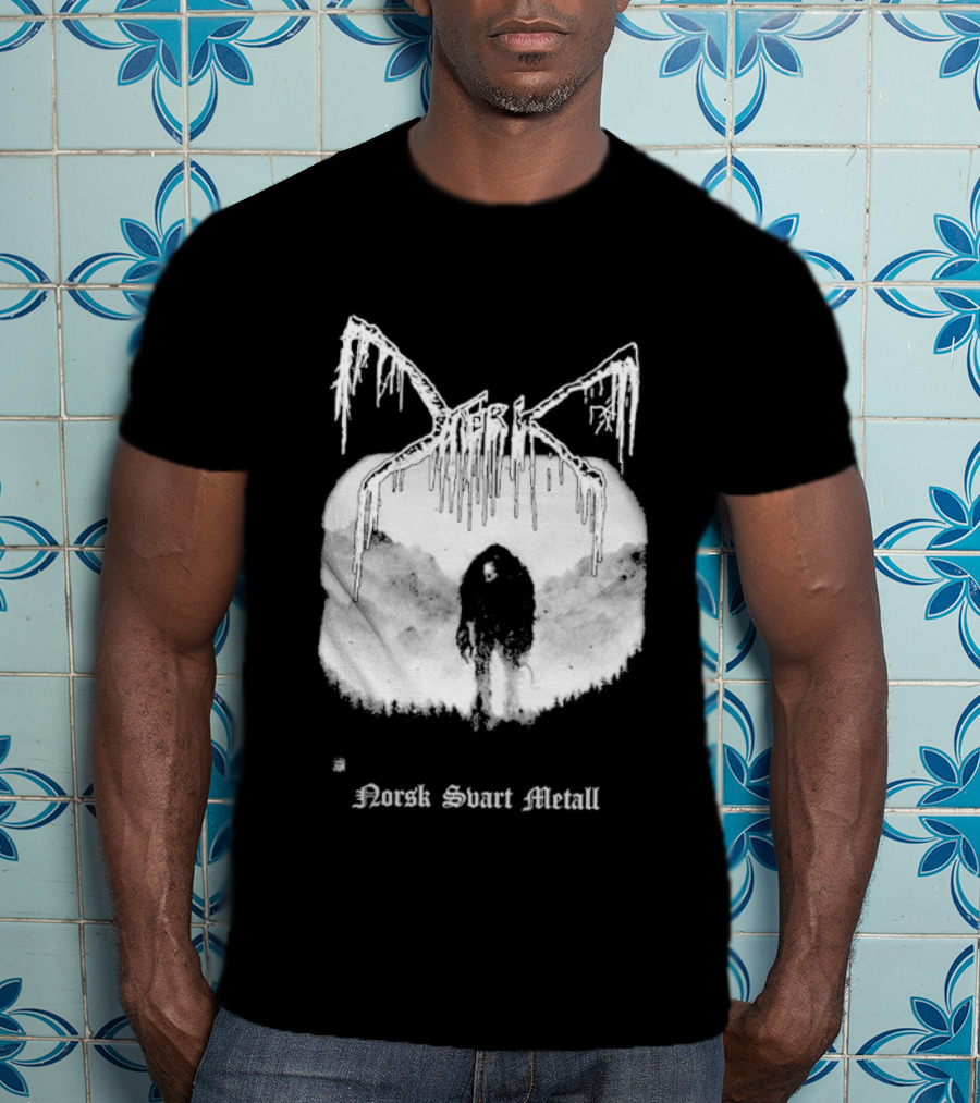 Mork Norsk Sbart Metal Skull Bat T-Shirt