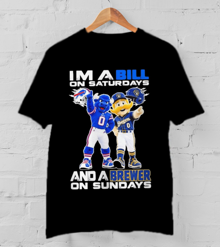 Buffalo Bills And Milwaukee Brewers Mascots Saturdays Sundays Fan Gear T-Shirt