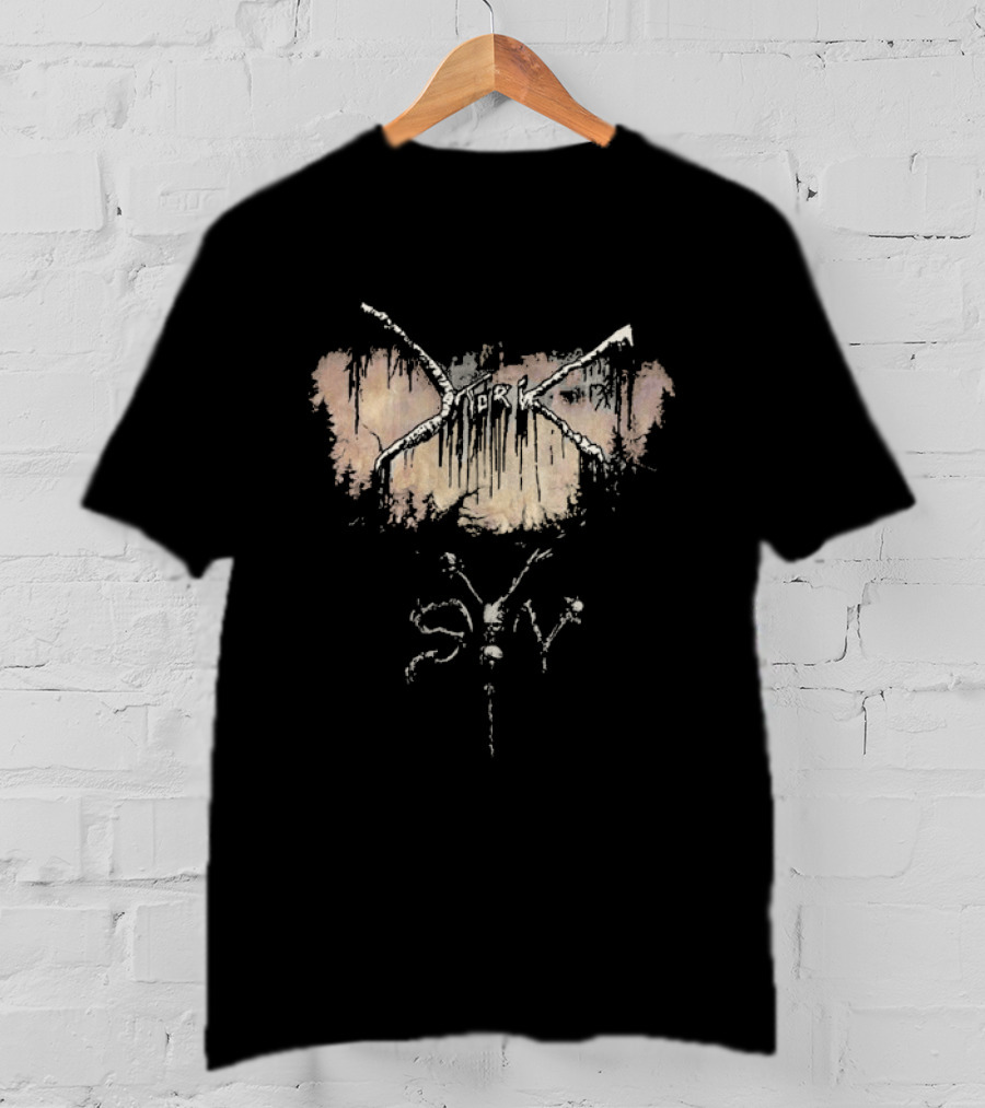 Mork Syv Abstract Organic Geometry With Distressed Texture T-Shirt