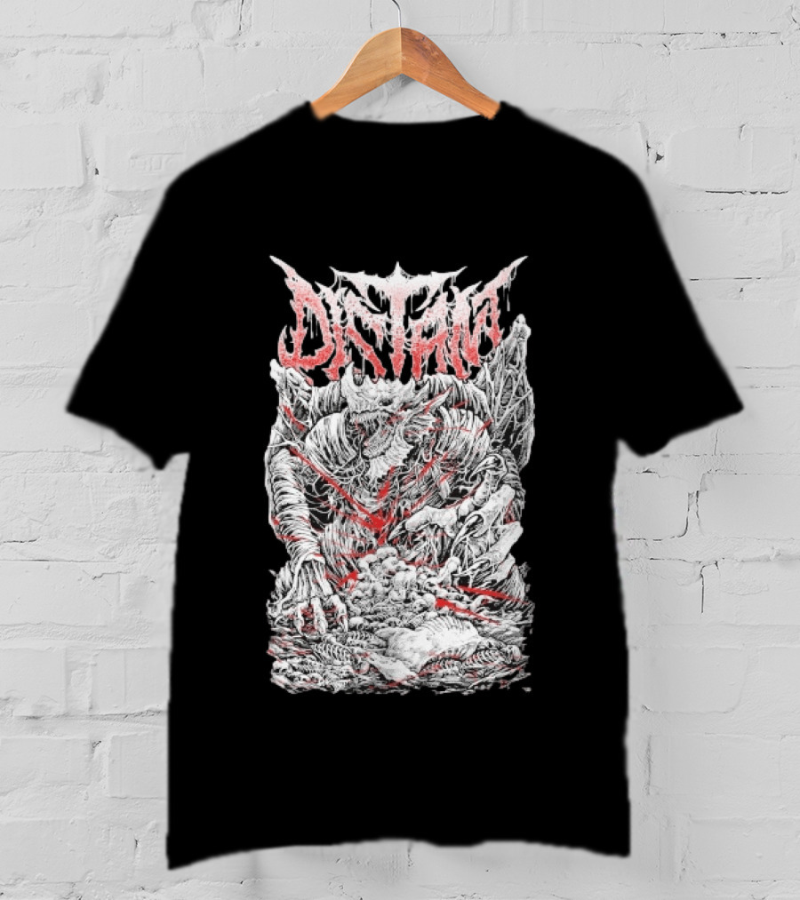 Distant Dragonkin Horror Fantasy Detailed Monster T-Shirt