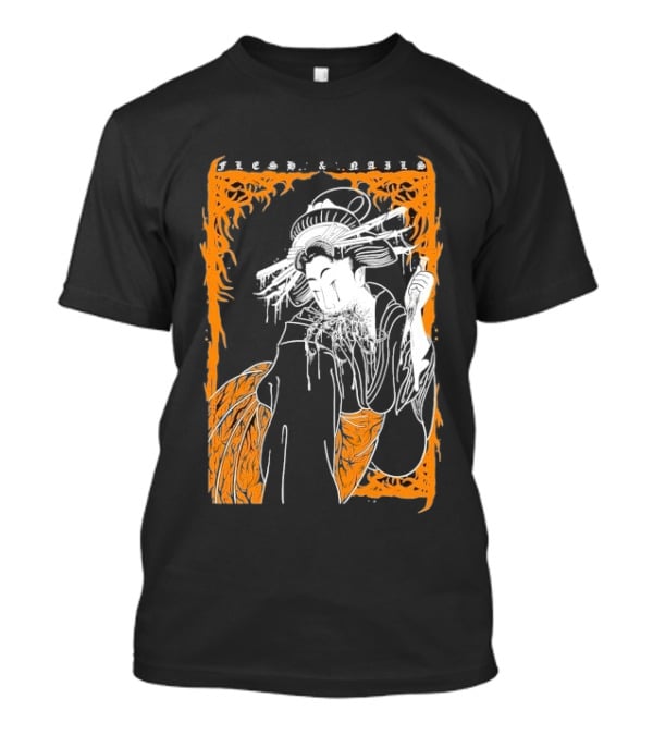 Distant Flesh And Falls Geisha Vintage Oriental Motif T-Shirt