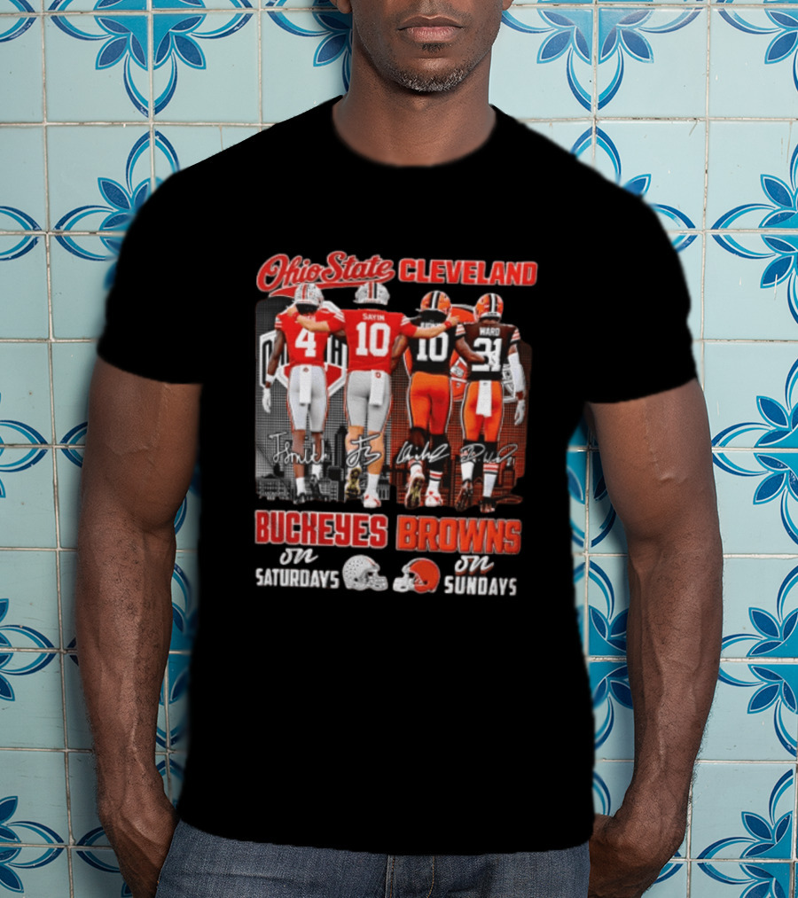 Ohio State Cleveland Buckeyes Browns J Smith Sayin Judkins Ward 4 10 10 21 Saturdays Sundays T-Shirt