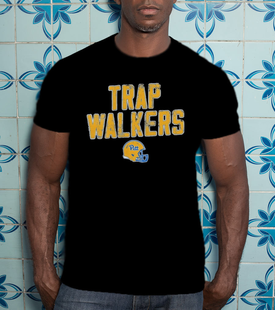 Pitt Panthers Trap Walkers Football Helmet T-Shirt