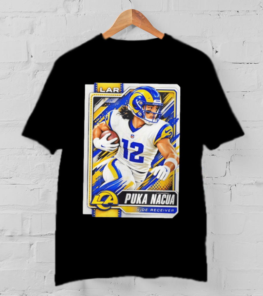 Puka Nacua Los Angeles Rams Wide Receiver LAR Trading Card 2026 T-Shirt