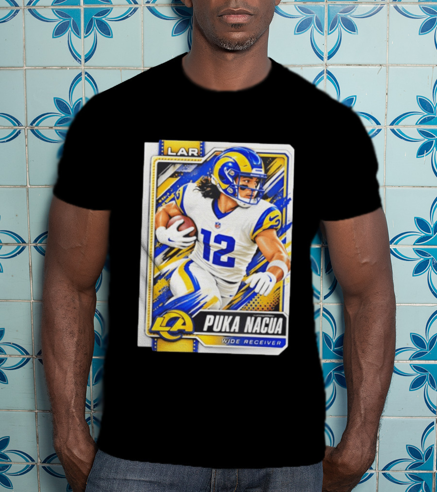 Puka Nacua Los Angeles Rams Wide Receiver LAR Trading Card 2026 T-Shirt