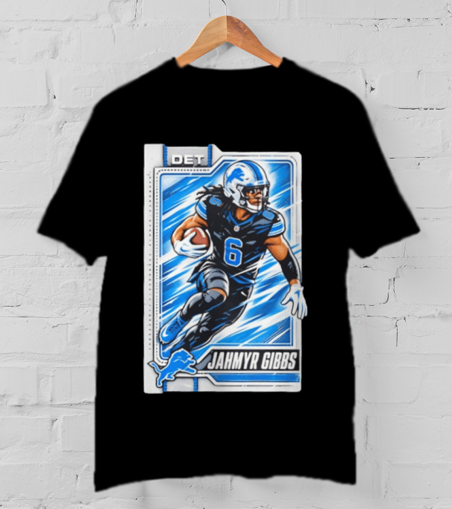 Jahmyr Gibbs DET 6 Football Card Detroit Lions T-Shirt