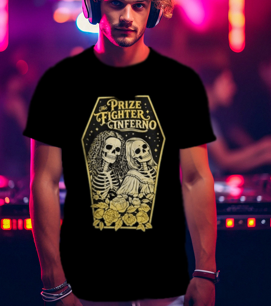 Skeleton Lovers Coffin The Prize Fighter Inferno Floral Festival 2026 T-Shirt