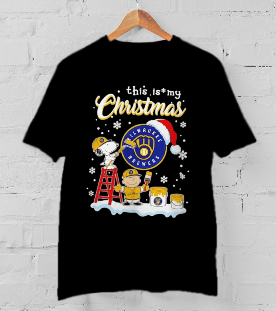 Milwaukee Brewers Snoopy Woodstock Charlie Brown Christmas 2026 T-Shirt