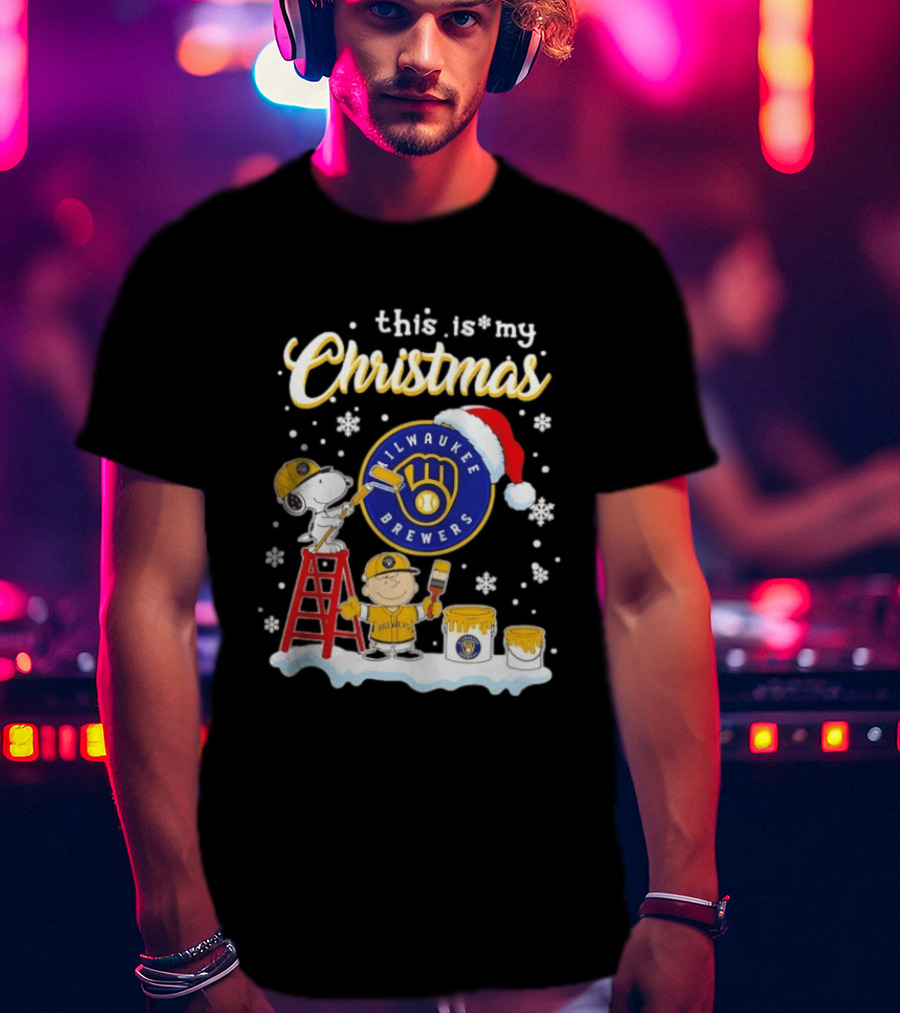 Milwaukee Brewers Snoopy Woodstock Charlie Brown Christmas 2026 T-Shirt