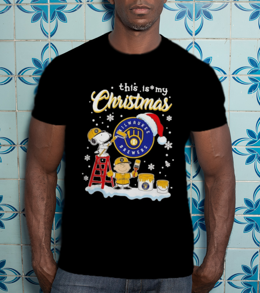 Milwaukee Brewers Snoopy Woodstock Charlie Brown Christmas 2026 T-Shirt