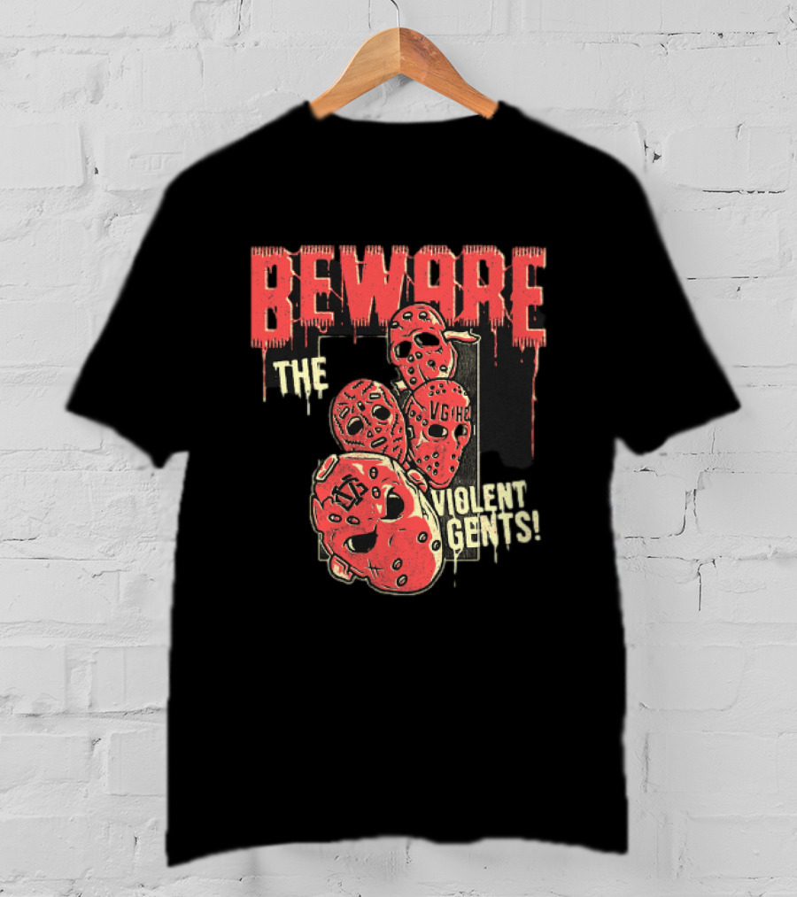 Beware The Violent Gents Hockey Masks VGHC T-Shirt