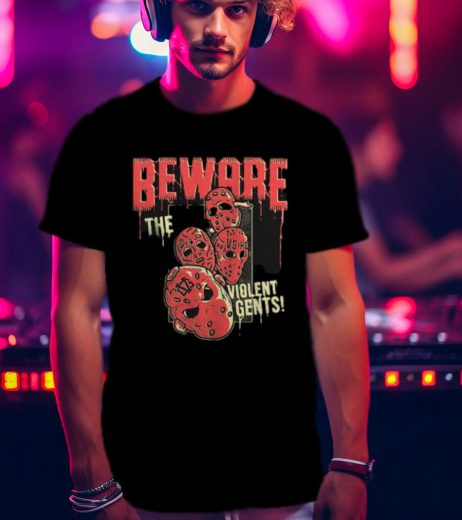 Beware The Violent Gents Hockey Masks VGHC T-Shirt