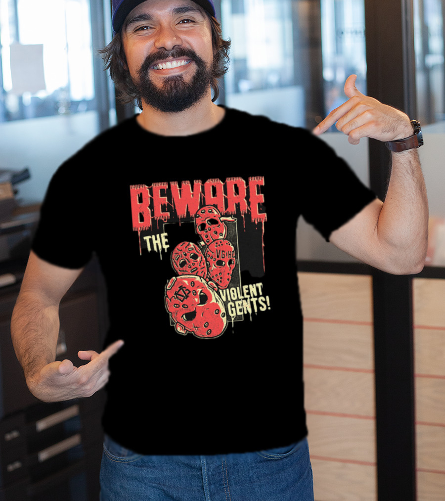 Beware The Violent Gents Hockey Masks VGHC T-Shirt