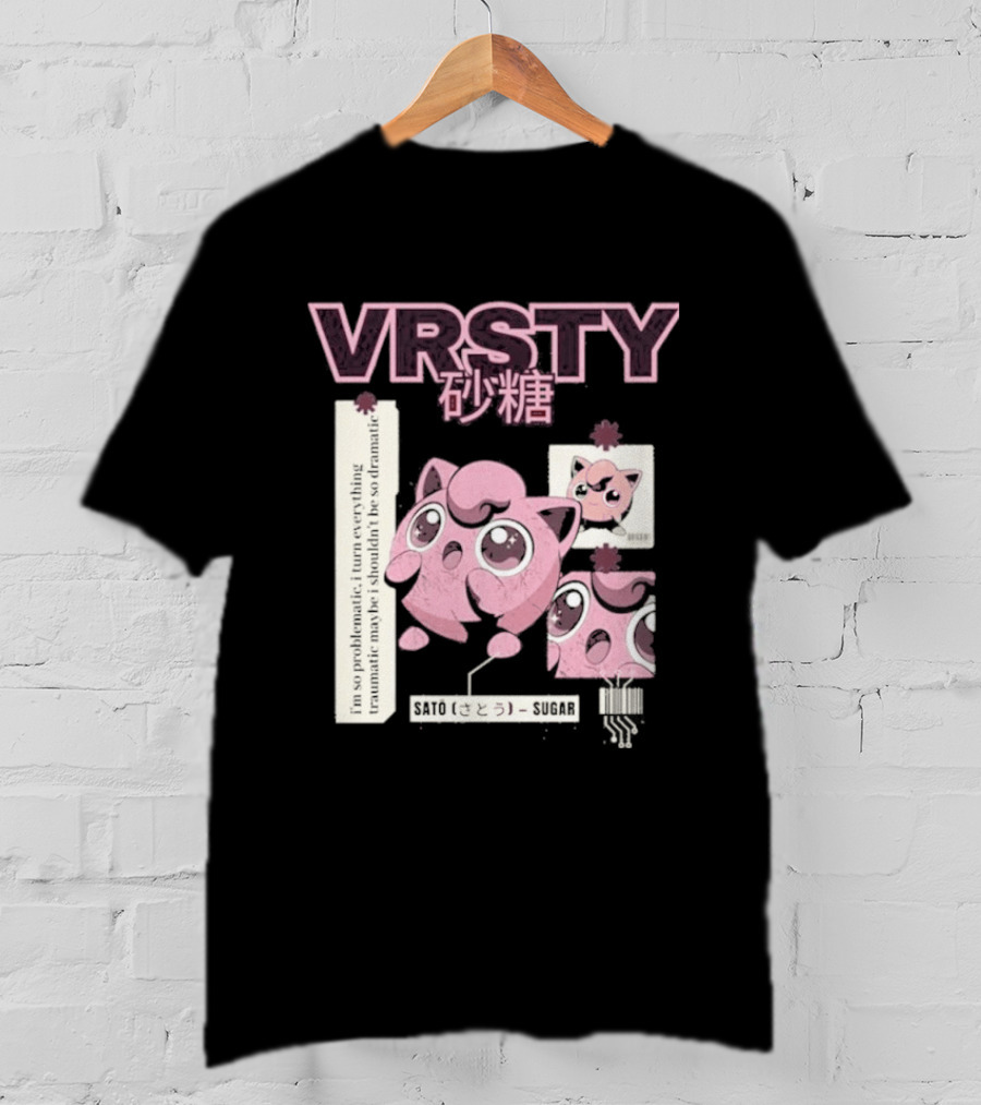 Vrsty Sato Sugar Jigglypuff Anime Style Kawaii Japanese T-Shirt