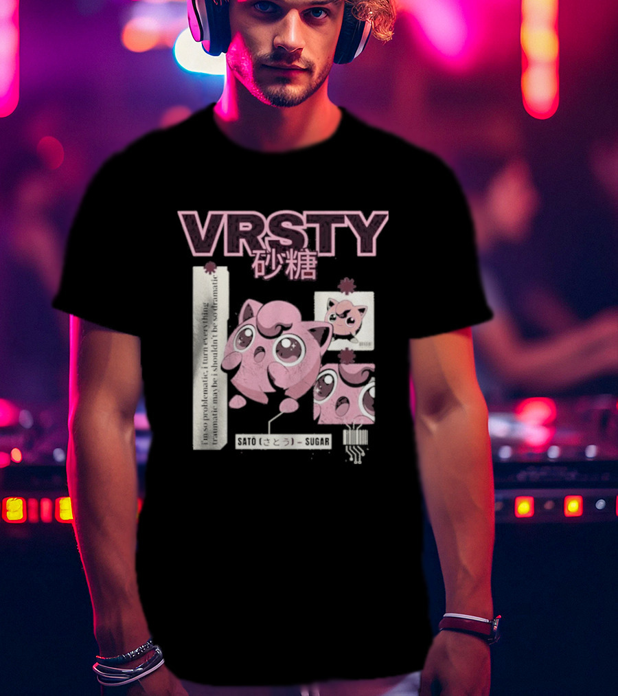 Vrsty Sato Sugar Jigglypuff Anime Style Kawaii Japanese T-Shirt
