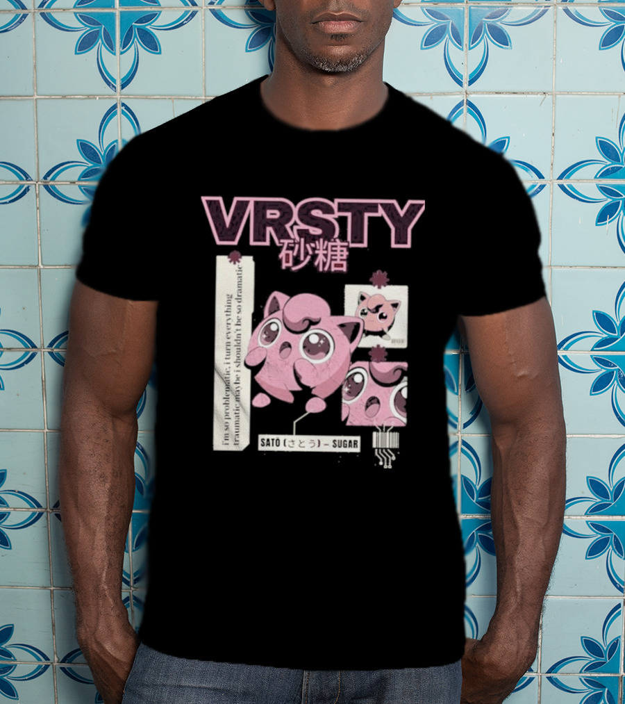Vrsty Sato Sugar Jigglypuff Anime Style Kawaii Japanese T-Shirt