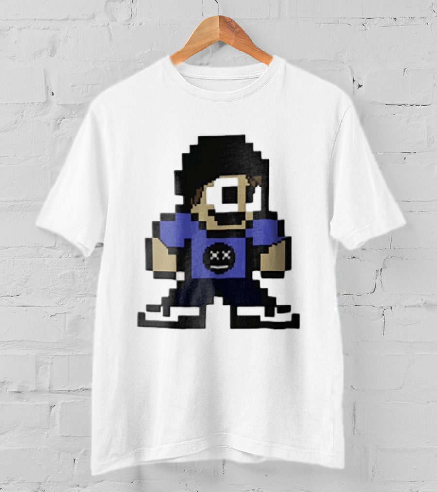Eddsworld Tom Pixel Art With Black Beanie And Blue T-Shirt
