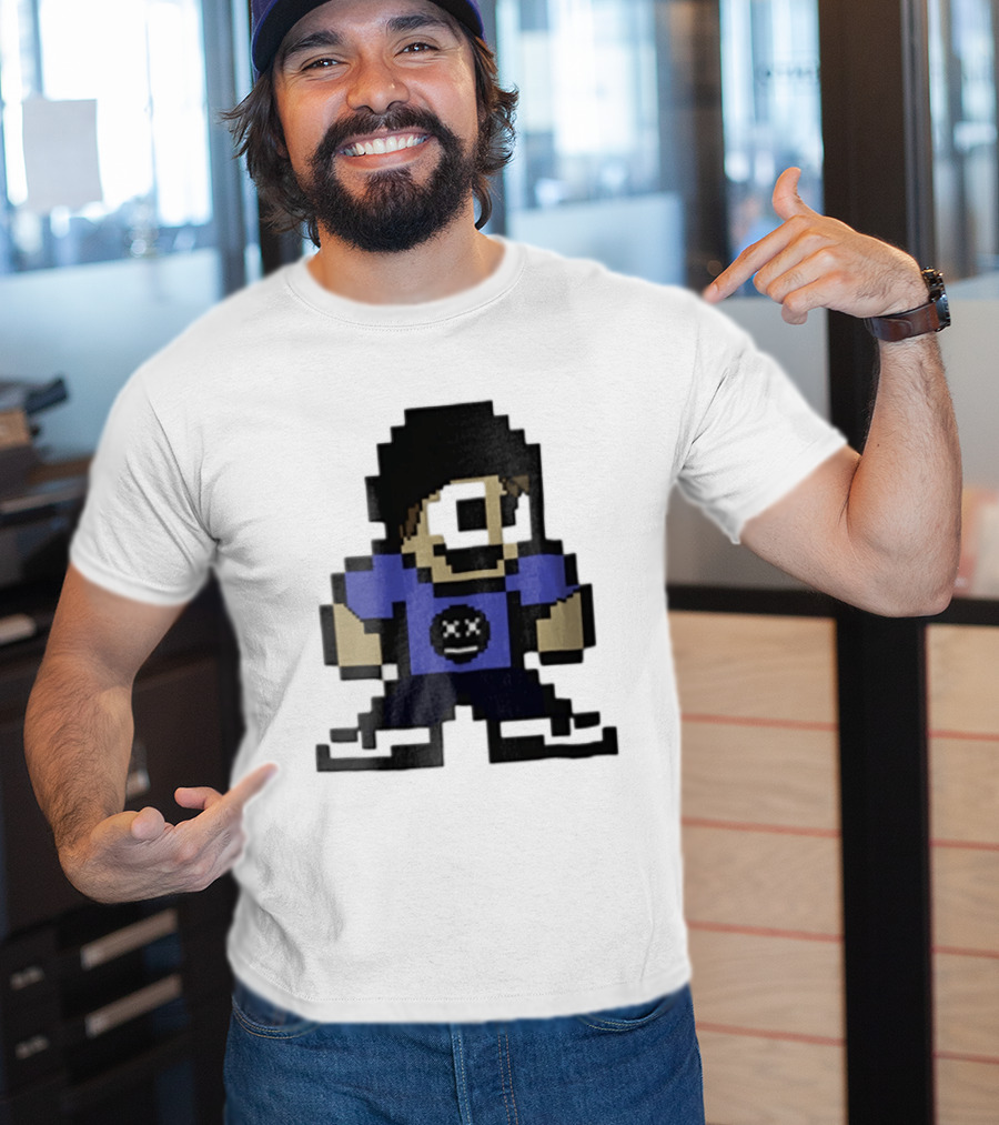 Eddsworld Tom Pixel Art With Black Beanie And Blue T-Shirt
