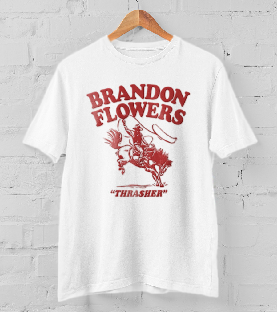 Brandon Flowers Kansas City Chiefs 24 Cowboy Riding Bucking Horse Lasso T-Shirt