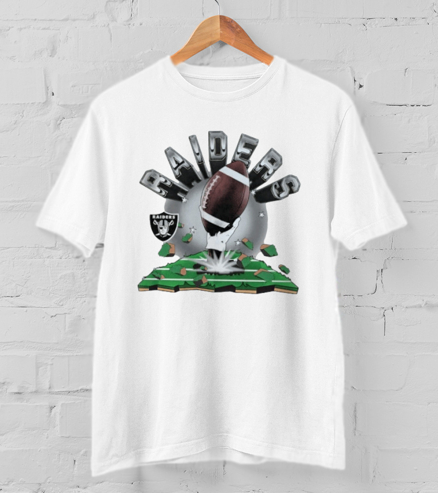 Raiders Football 2026 Explosive Clubhouse Breaking Through T-Shirt