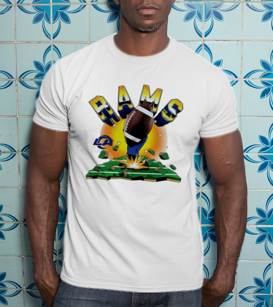 Los Angeles Rams 2026 Explode Clubhouse Football Burst T-Shirt
