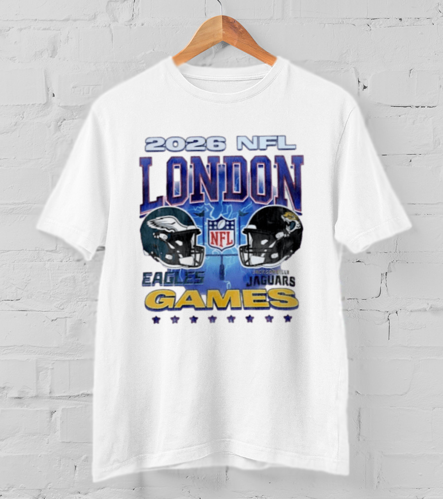 2026 NFL London Games Philadelphia Eagles Vs Jacksonville Jaguars Matchup T-Shirt