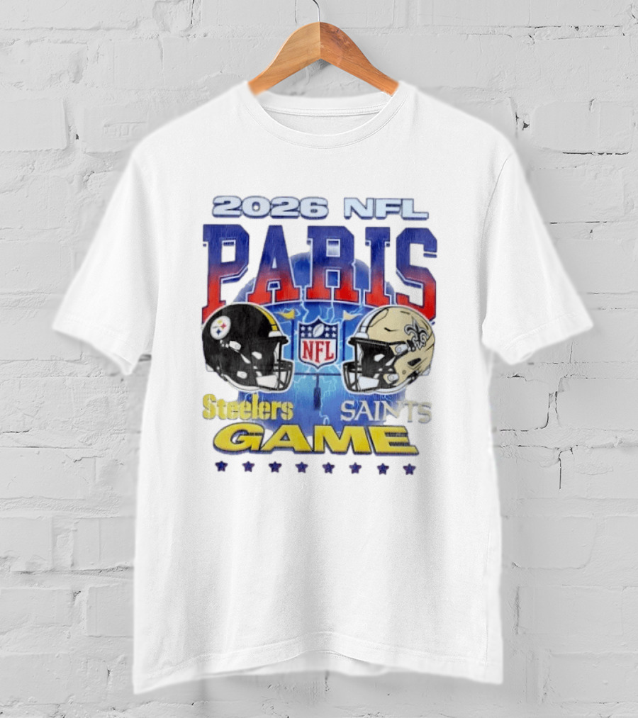 2026 NFL Paris Matchup Steelers Vs Saints Game T-Shirt