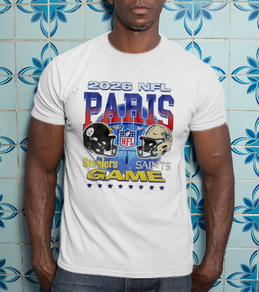 2026 NFL Paris Matchup Steelers Vs Saints Game T-Shirt