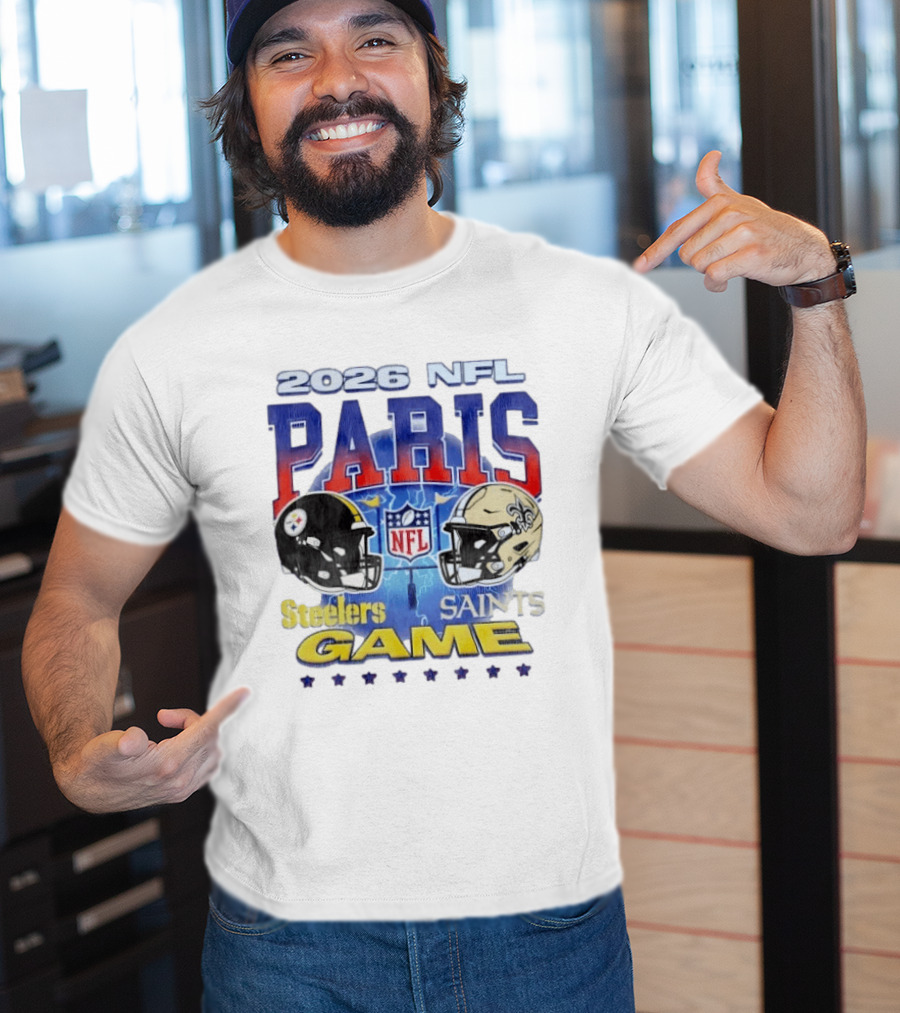 2026 NFL Paris Matchup Steelers Vs Saints Game T-Shirt