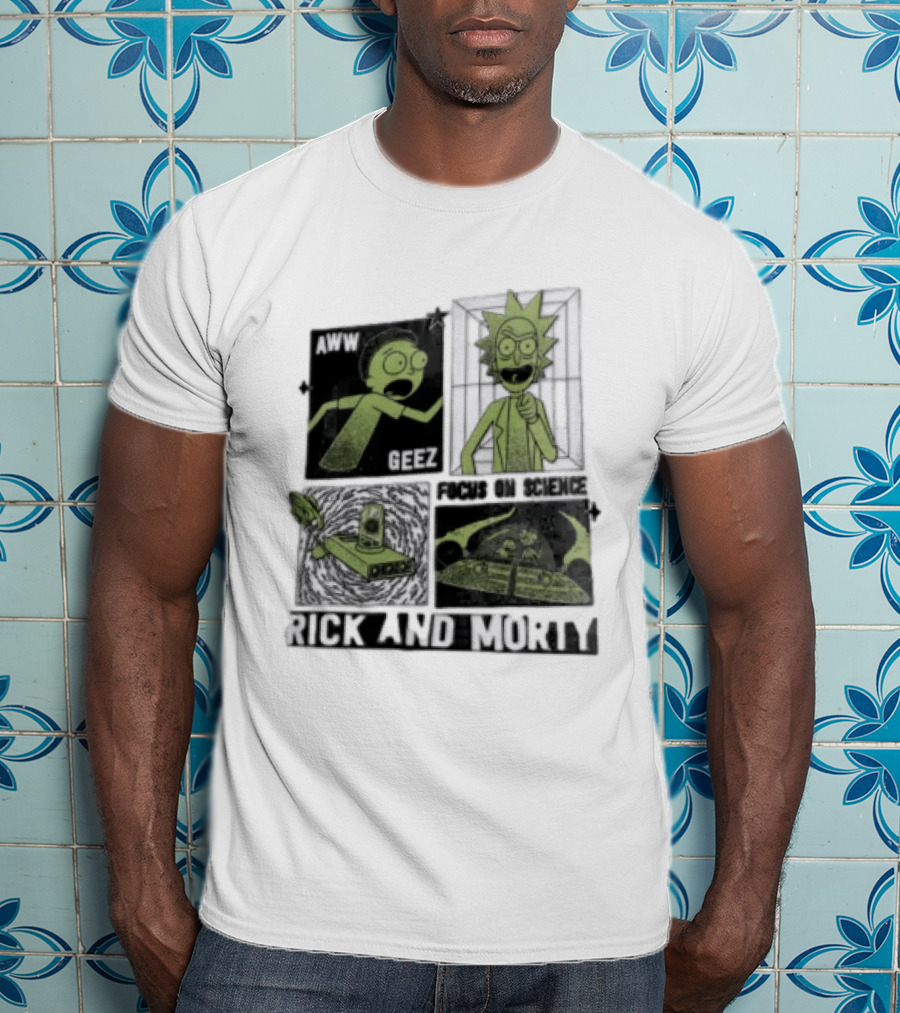 Aww Geez Rick And Morty Focus On Science Spaceship Portal T-Shirt